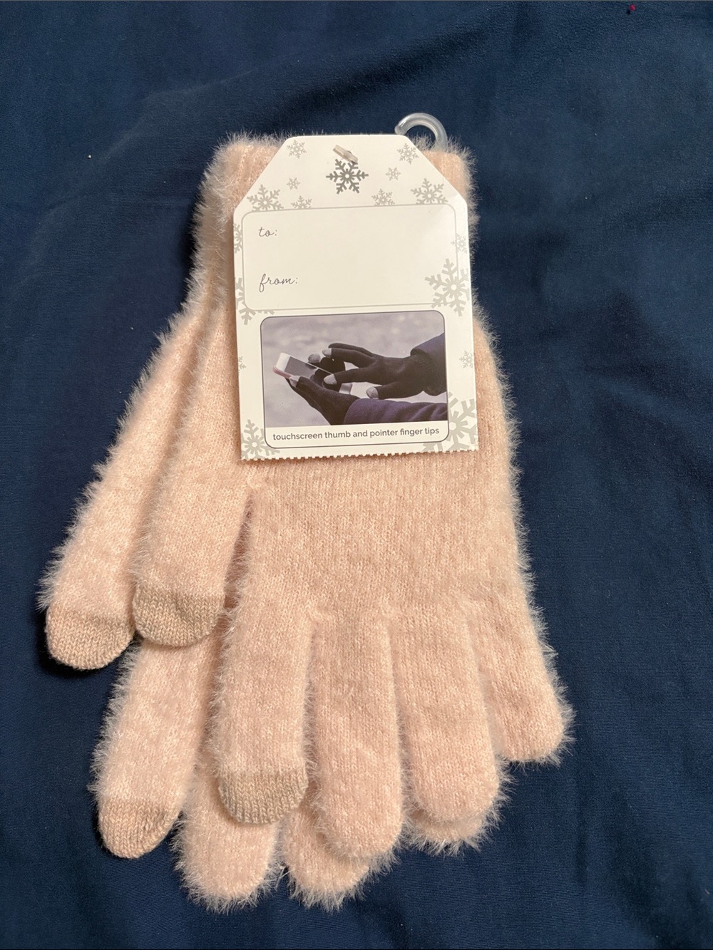 Women's Plush Touchscreen Gloves - Blush Pink